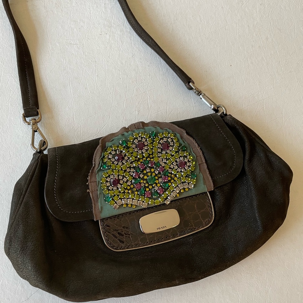 PRADA shoulder bag with beaded detail. - Picture 5 of 16